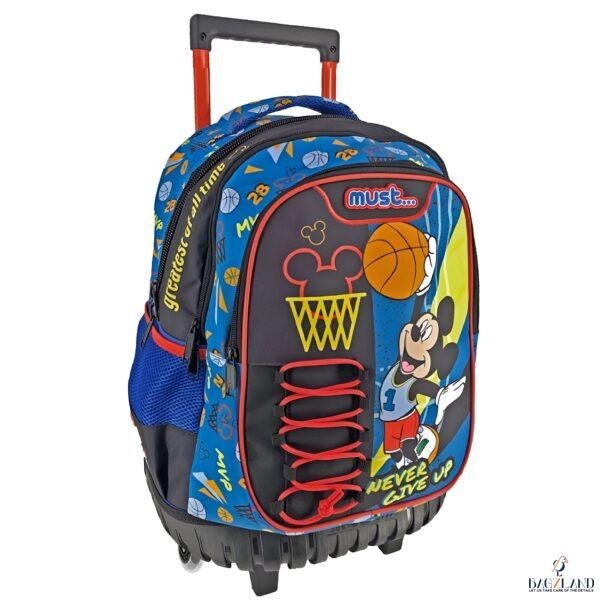 Cartable a roulettes MUST Mickey Never Give Up 45 cm