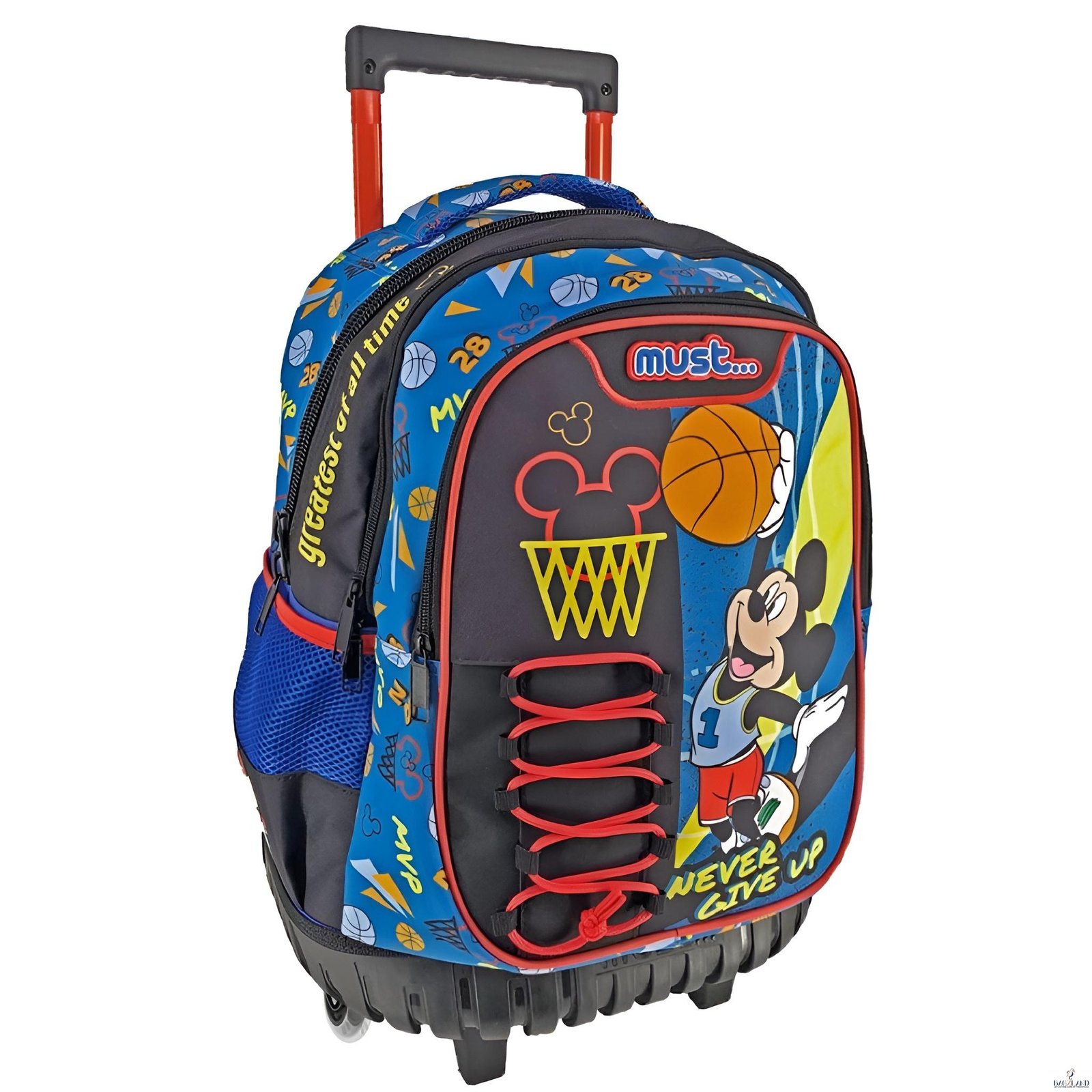 Cartable a roulettes MUST Mickey Never Give Up 45 cm