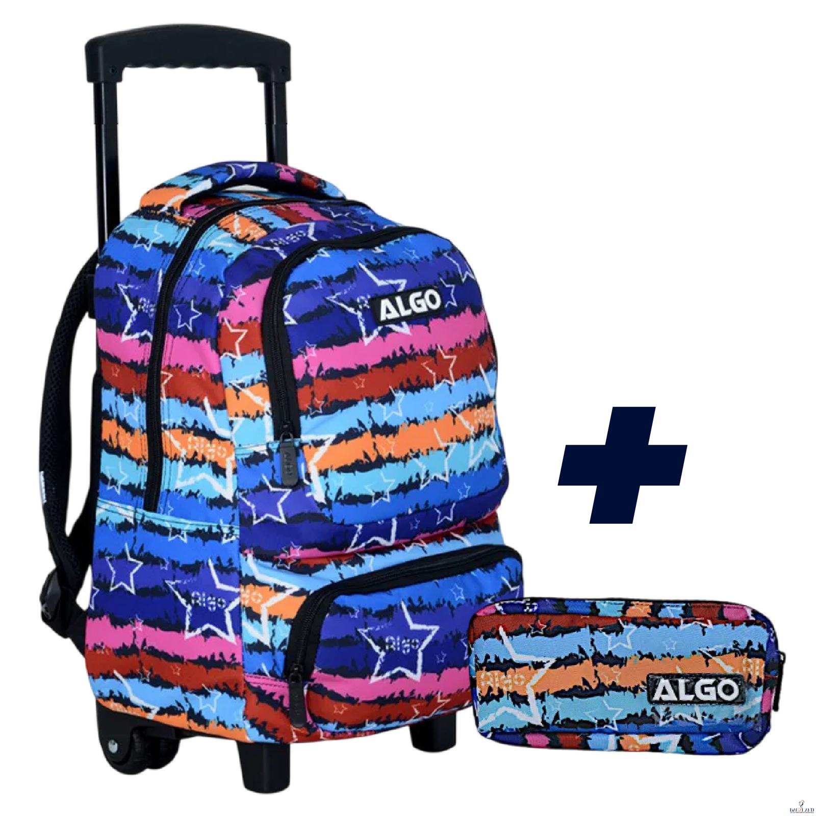Pack Cartable à roulettes Algo 2 pièces STARS