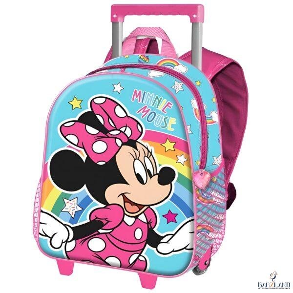 Cartable a roulettes Creche 3D MINNIE Rainbow 34cm