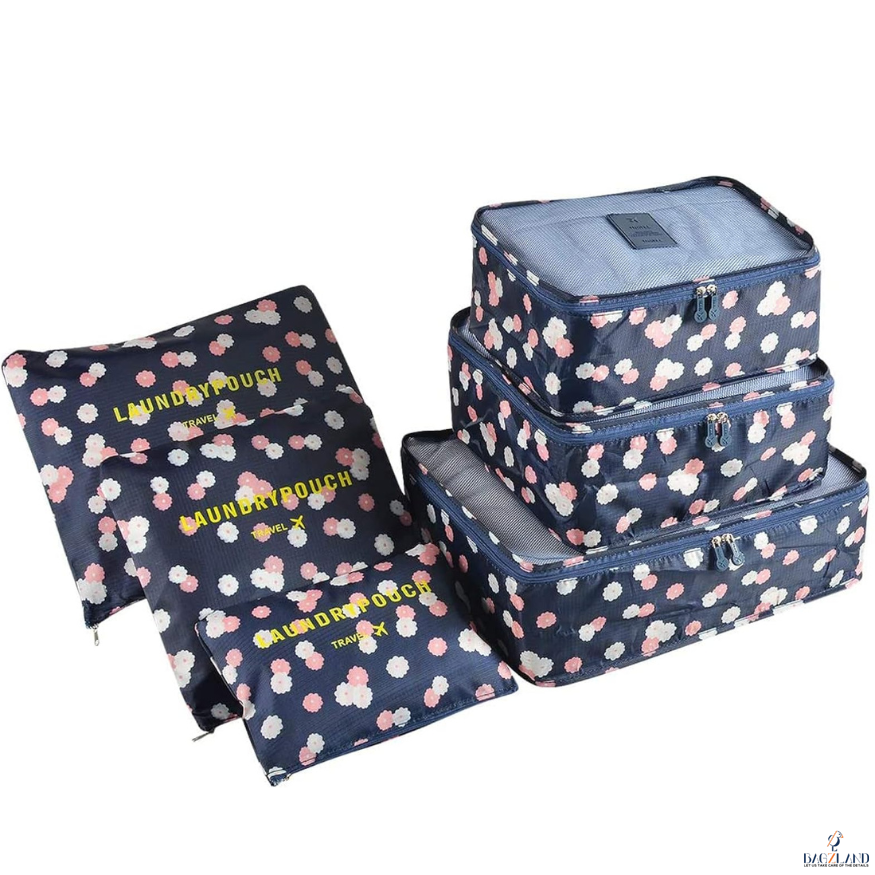 Organisateur de Valise 6 pcs Flora Bleu