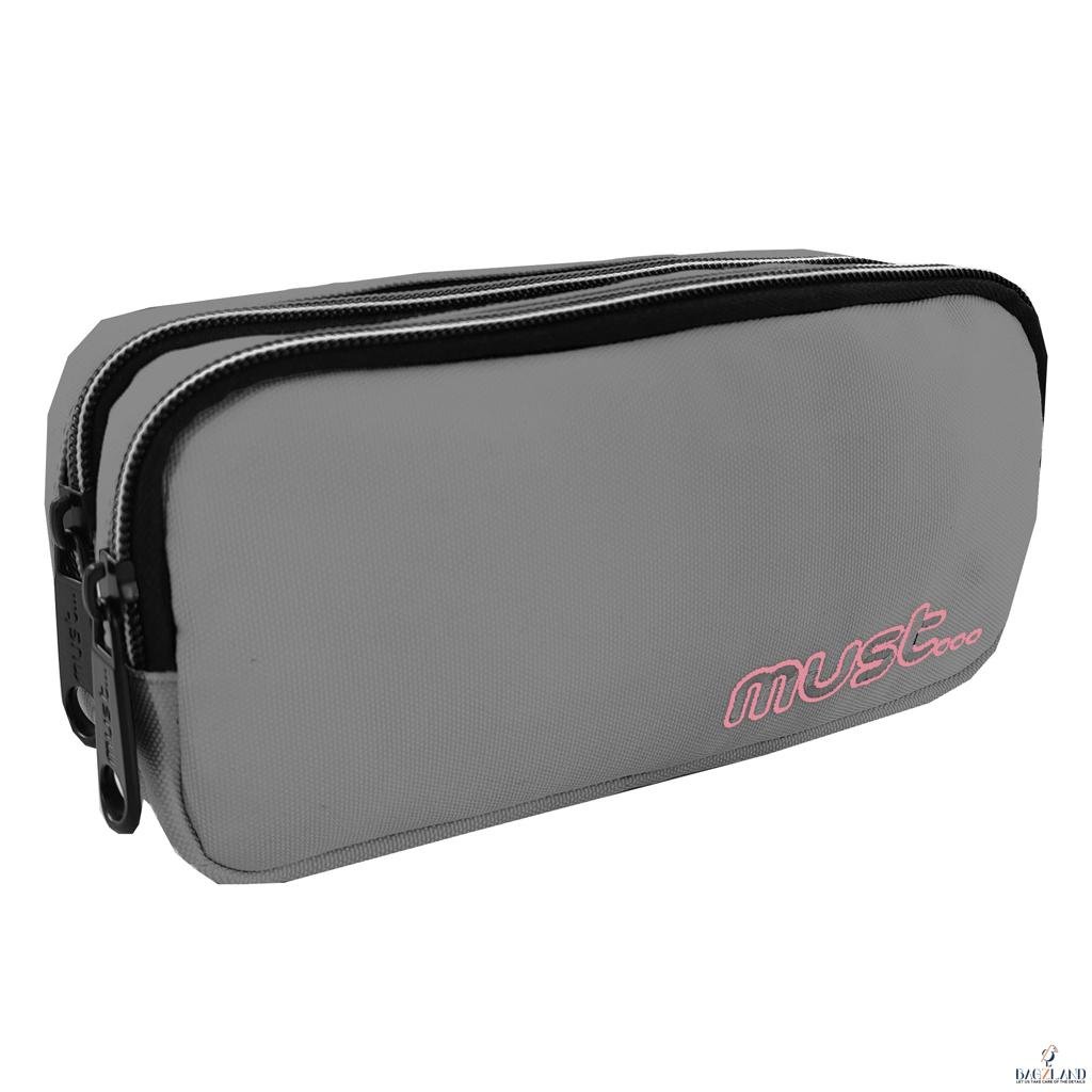 Trousse Must Gris double compartiment
