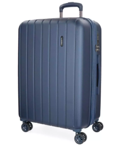 Valise Moyenne M Movom WOOD Extensible Bleu Marine