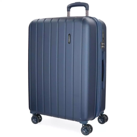 Valise Moyenne M Movom WOOD Extensible Bleu Marine