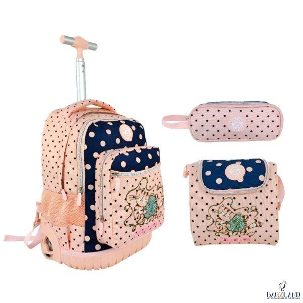 Cartable a roulettes SUPERPACK CATS LOVE YARN  3pcs