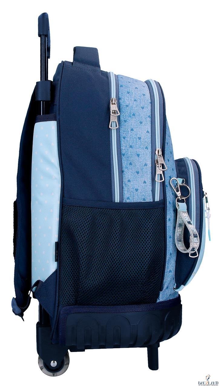 Cartable a roulettes PEPE JEANS NONI DENIM Light blue 43 cm – Image 2