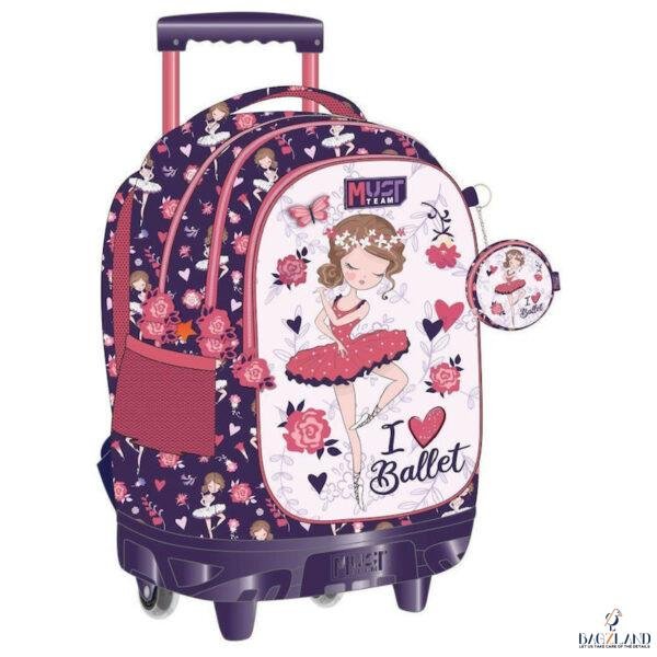 Cartable a roulettes I love ballet 44 cm