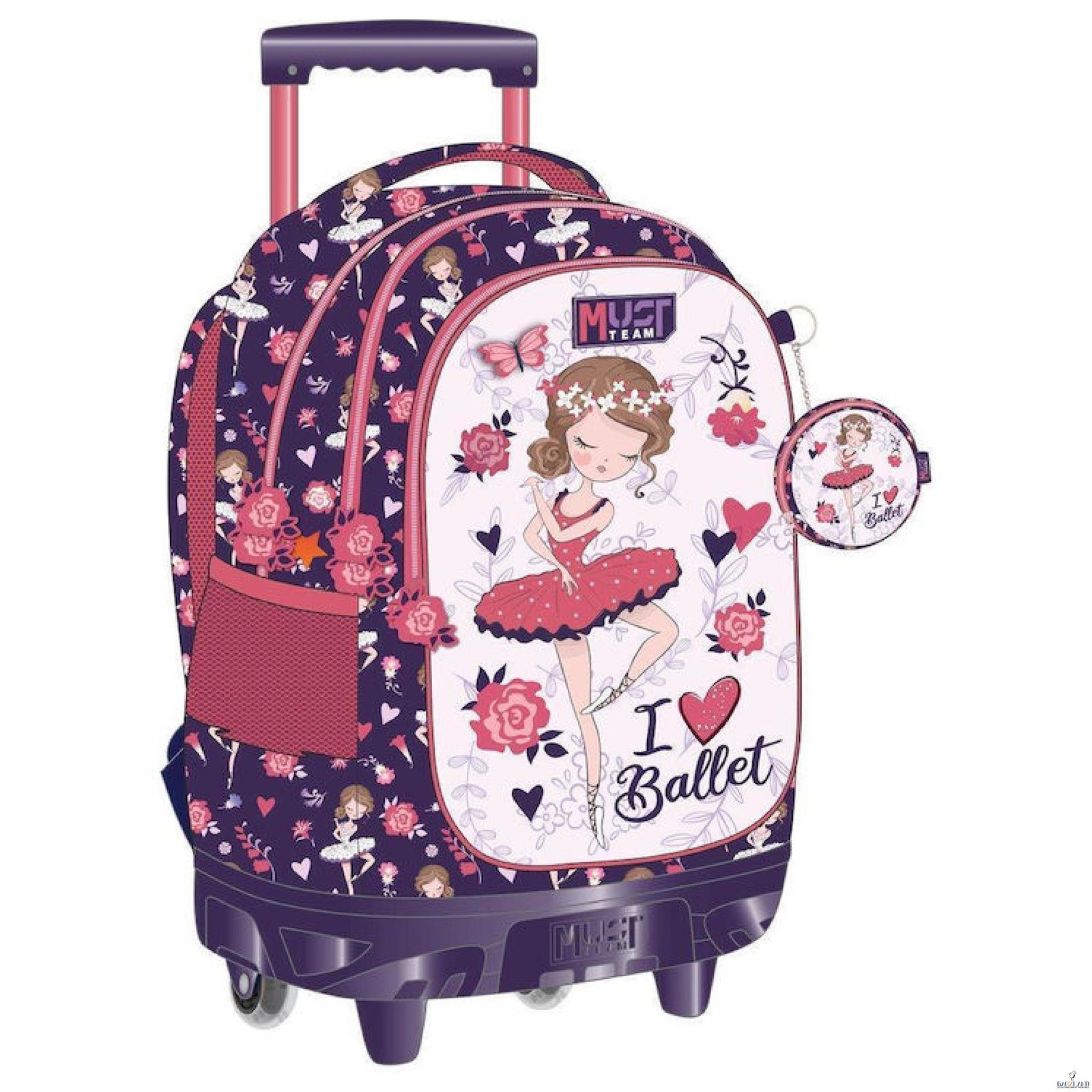 Cartable a roulettes I love ballet 44 cm