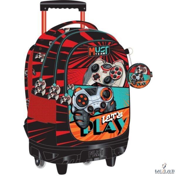 Cartable a roulettes LET'S PLAY MUST  44 cm