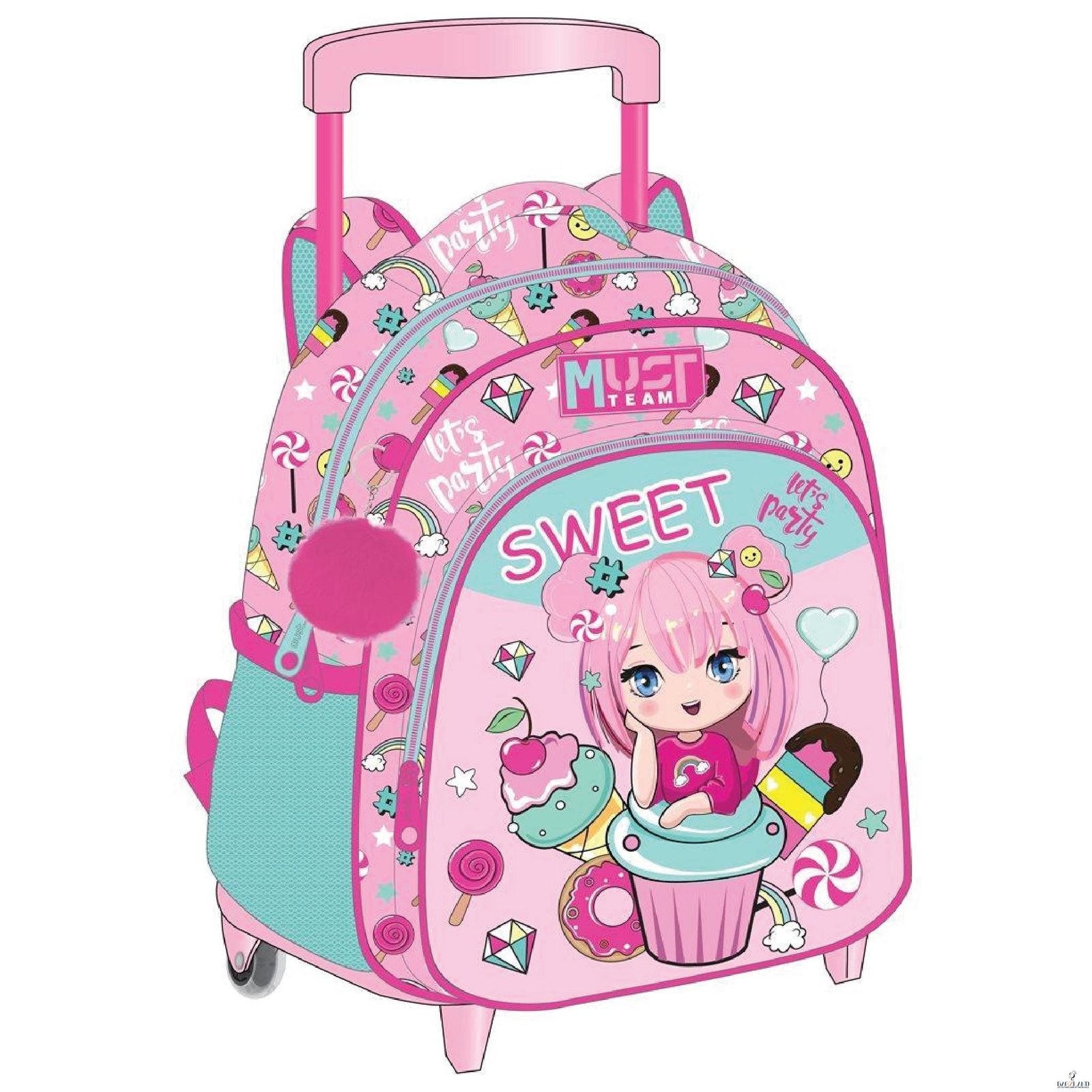 Cartable à roulettes creche MUST sweet party 31 cm
