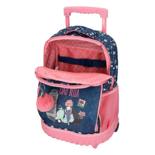 Cartable a roulettes ENSO CIAO BELLA NAVY 43 cm – Image 2
