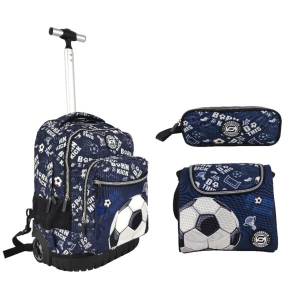 Cartable a roulettes SUPERPACK Born to Kick  3pcs