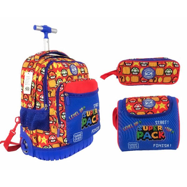Cartable a roulettes SUPERPACK Game Over  3pcs