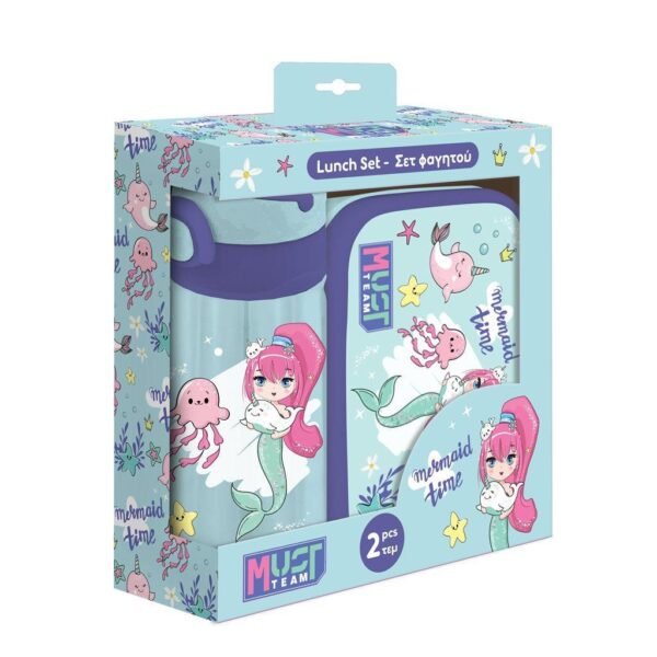 Set de gourde et lunchbox Must Mermaid time