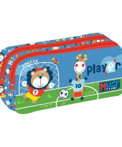 Trousse Must soccer player animals double compartiment