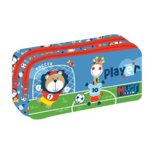 Trousse Must soccer player animals double compartiment