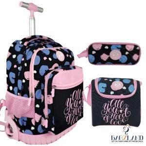 Cartable a roulettes SUPERPACK All you need is love  3pcs
