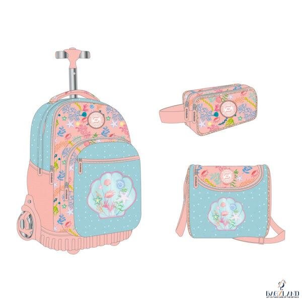 Cartable a roulettes SUPERPACK BEACH  3pcs