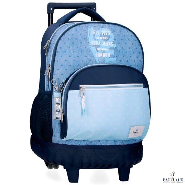 Cartable a roulettes PEPE JEANS NONI DENIM Light blue 43 cm
