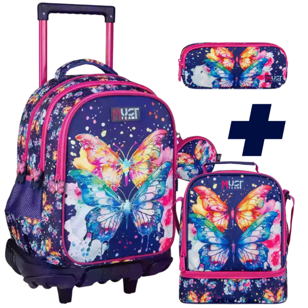 PACK Roulettes 3 pieces MUST PAPILLON Violet 45 cm