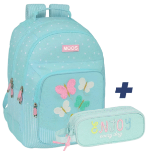 PACK SAC A DOS 2 pieces Papillons Moos 42 cm