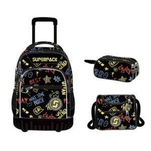 Cartable a roulettes SUPERPACK Best Bro 3pcs