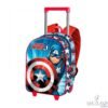 Cartable a roulettes creche Captain America 3D 31cm