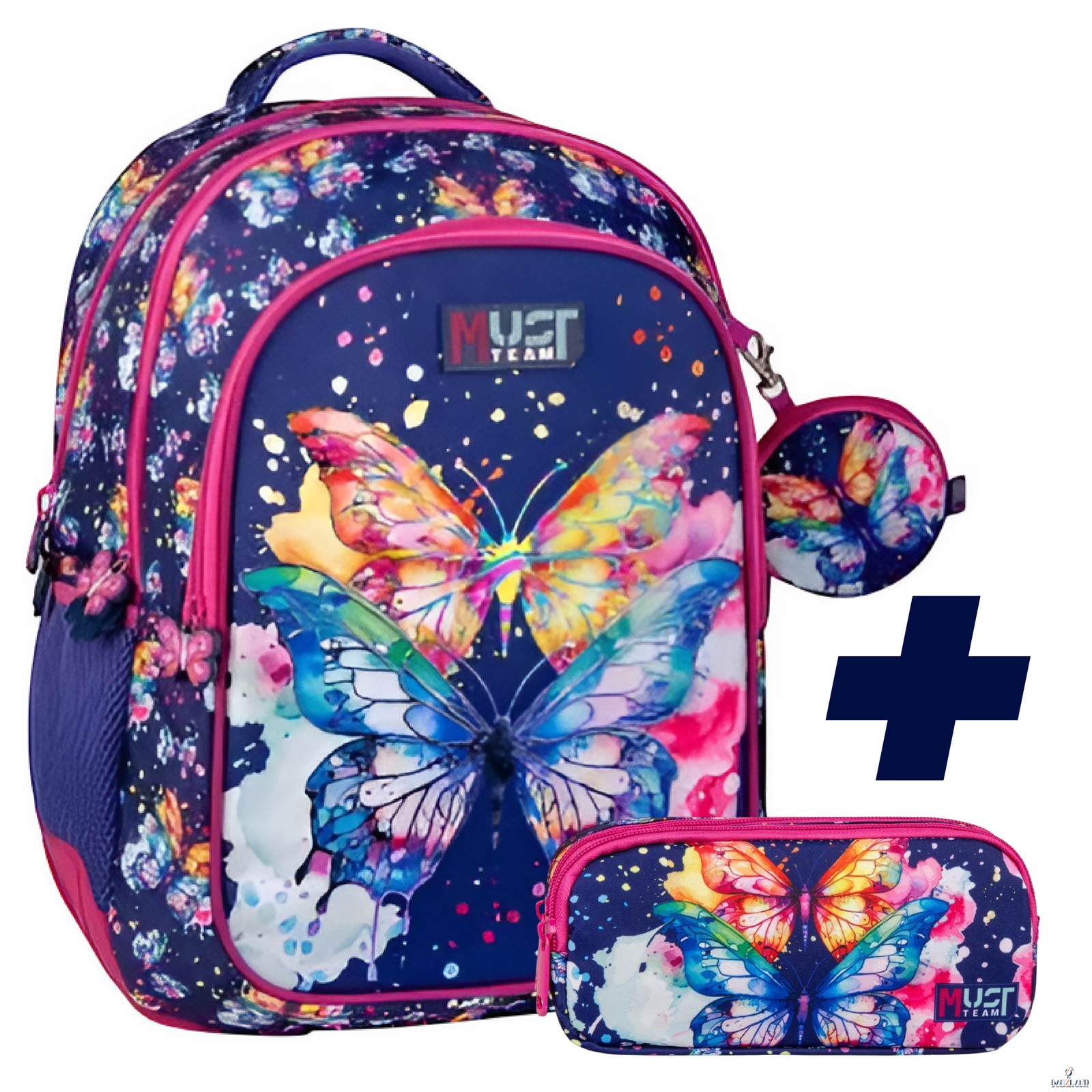 PACK SAC A DOS 2 pieces Must PAPILLON Violet 43 cm