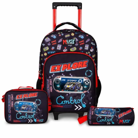 Pack Cartable a roulettes primaire Must EXPLORE 43cm 3 Pieces