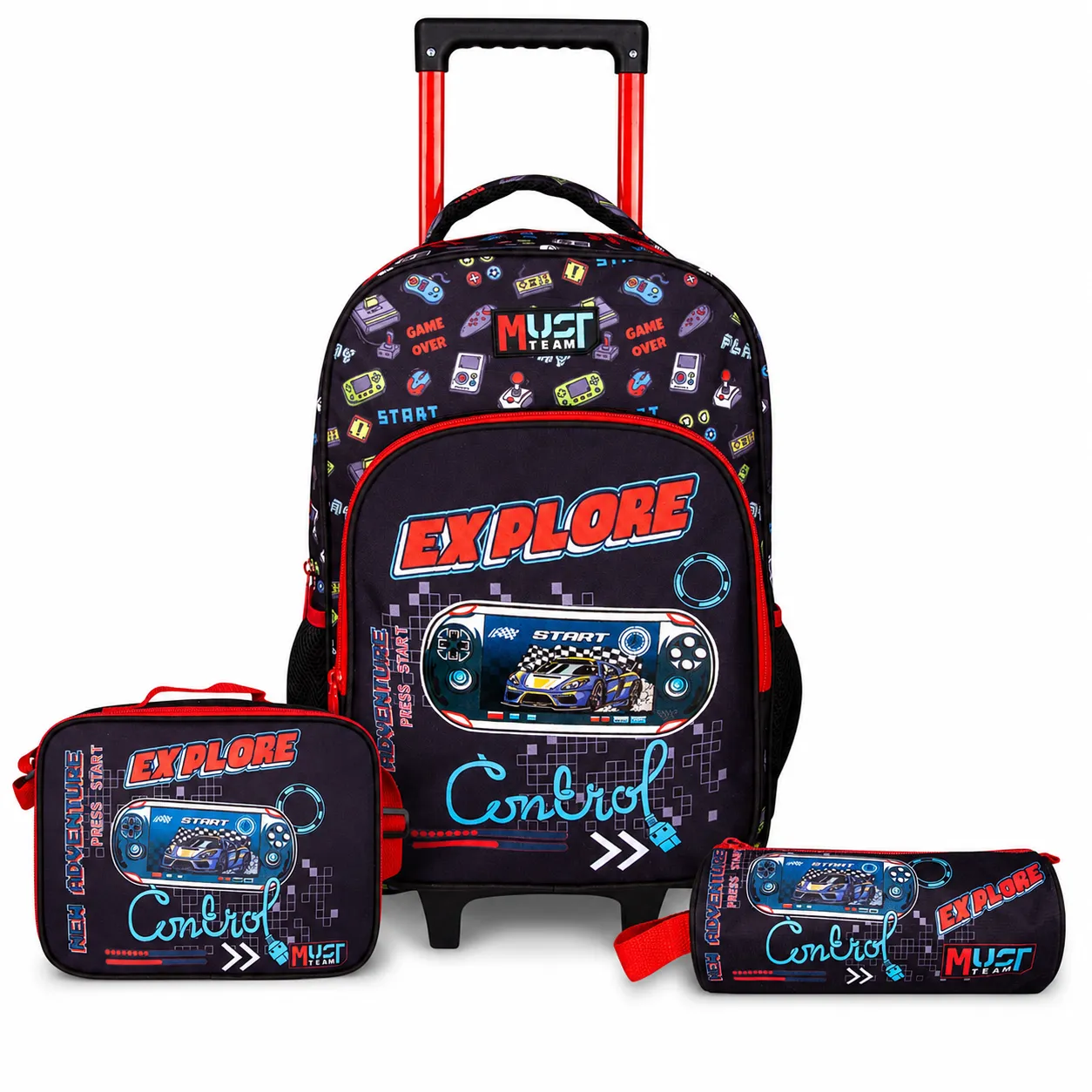 Pack Cartable a roulettes primaire Must EXPLORE 43cm 3 Pieces