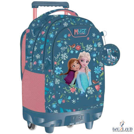 Cartable a roulettes MUST Frozen flowers 44 cm