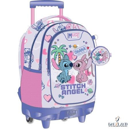 Cartable a roulettes MUST Stitch Angel 44 cm