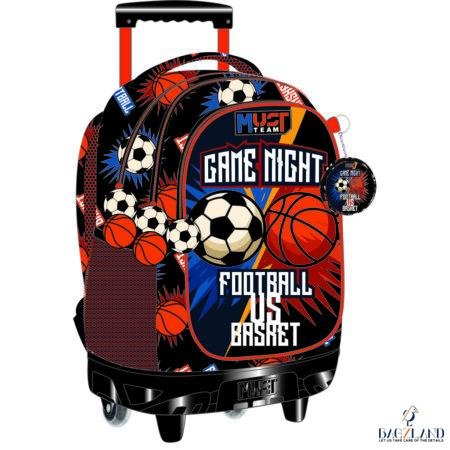 Cartable a roulettes MUST GAME NIGHT 44 cm