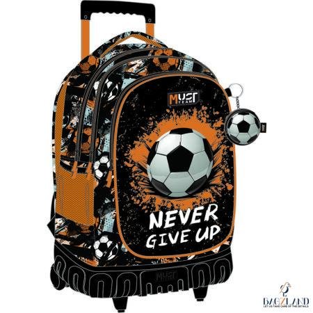 Cartable a roulettes MUST NEVER GIVE UP  44 cm