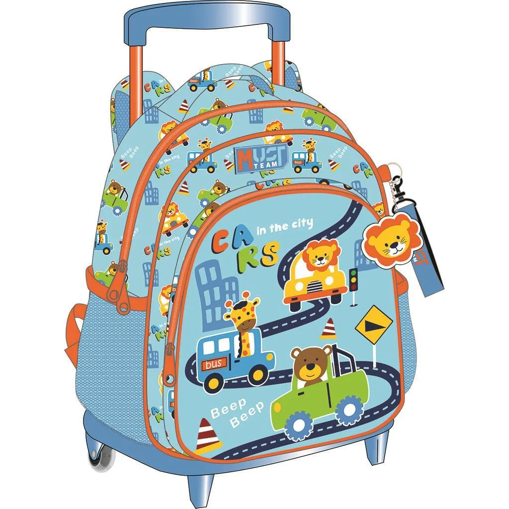 Cartable a roulettes Creche MUST City Cars 31 cm