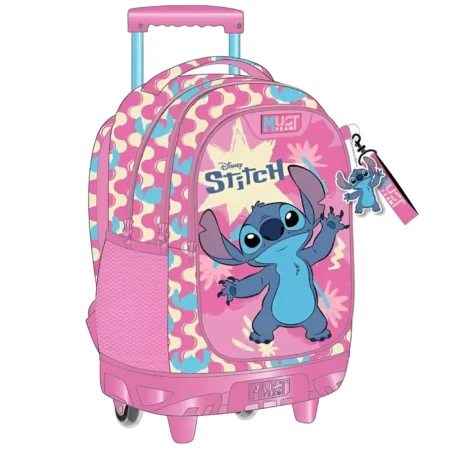 Cartable a roulettes MUST STITCH PINK  44 cm