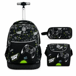 Cartable a roulettes SUPERPACK GAME ON  3pcs