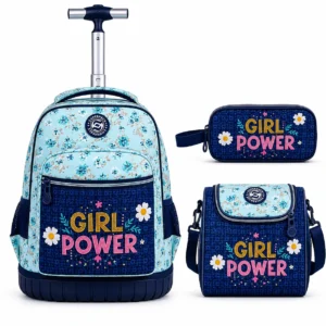 Cartable a roulettes SUPERPACK GIRL POWER 3pcs