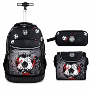 Cartable a roulettes SUPERPACK GOAL TIME 3pcs