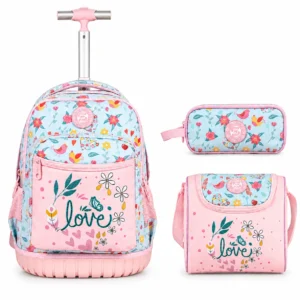 Cartable a roulettes SUPERPACK PASTEL LOVE 3pcs
