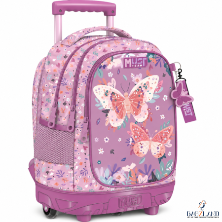 Cartable a roulettes MUST Butterflies 44 cm