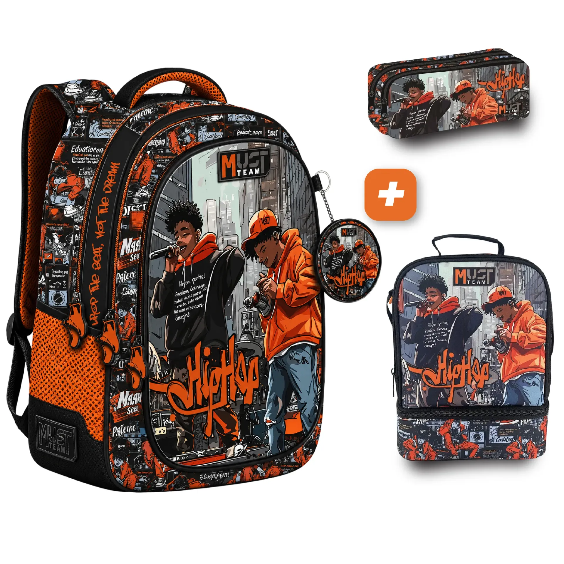PACK SAC A DOS 3 pieces Hip Hop 43 cm