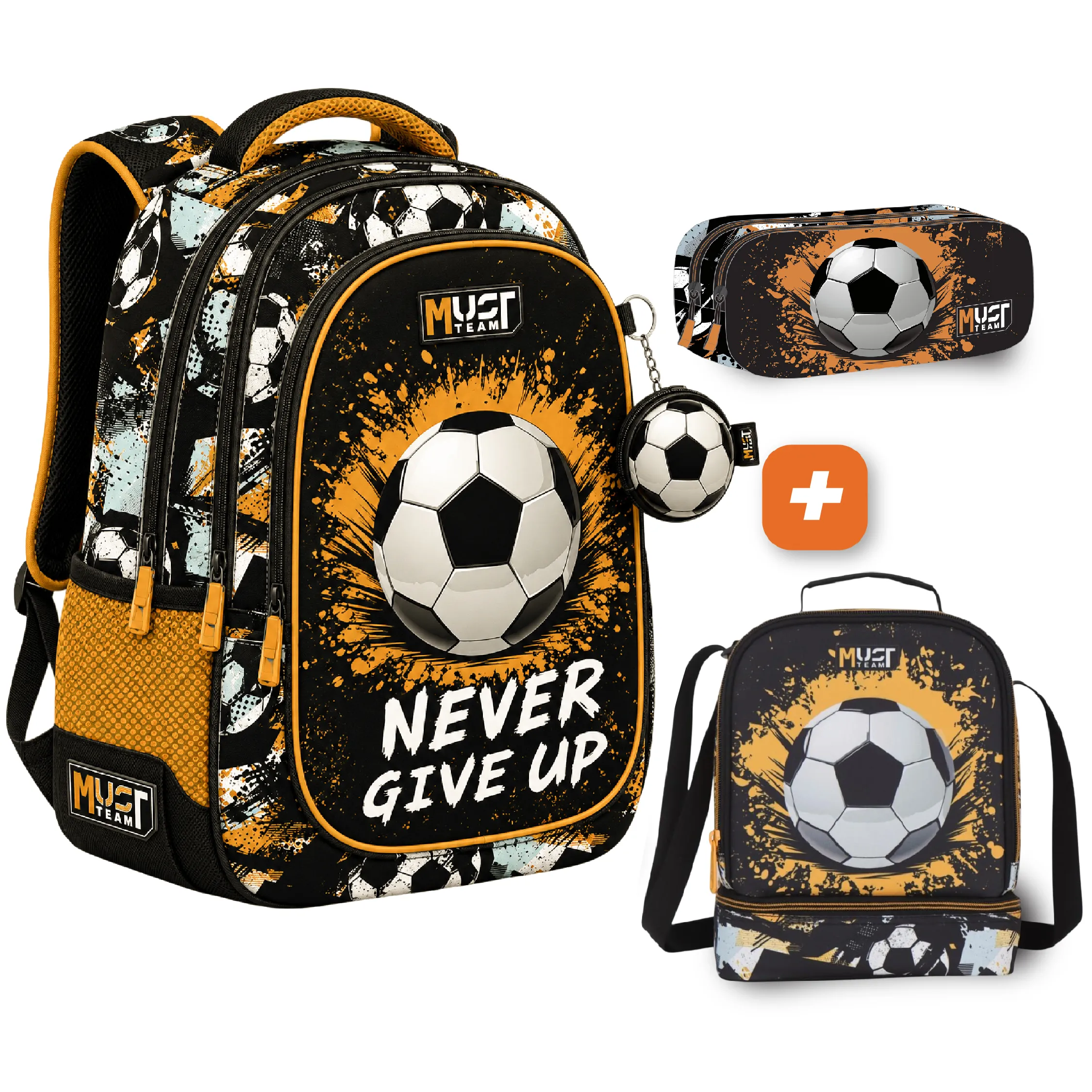 PACK SAC A DOS 3 pieces NEVER GIVE UP 43 cm – Image 2