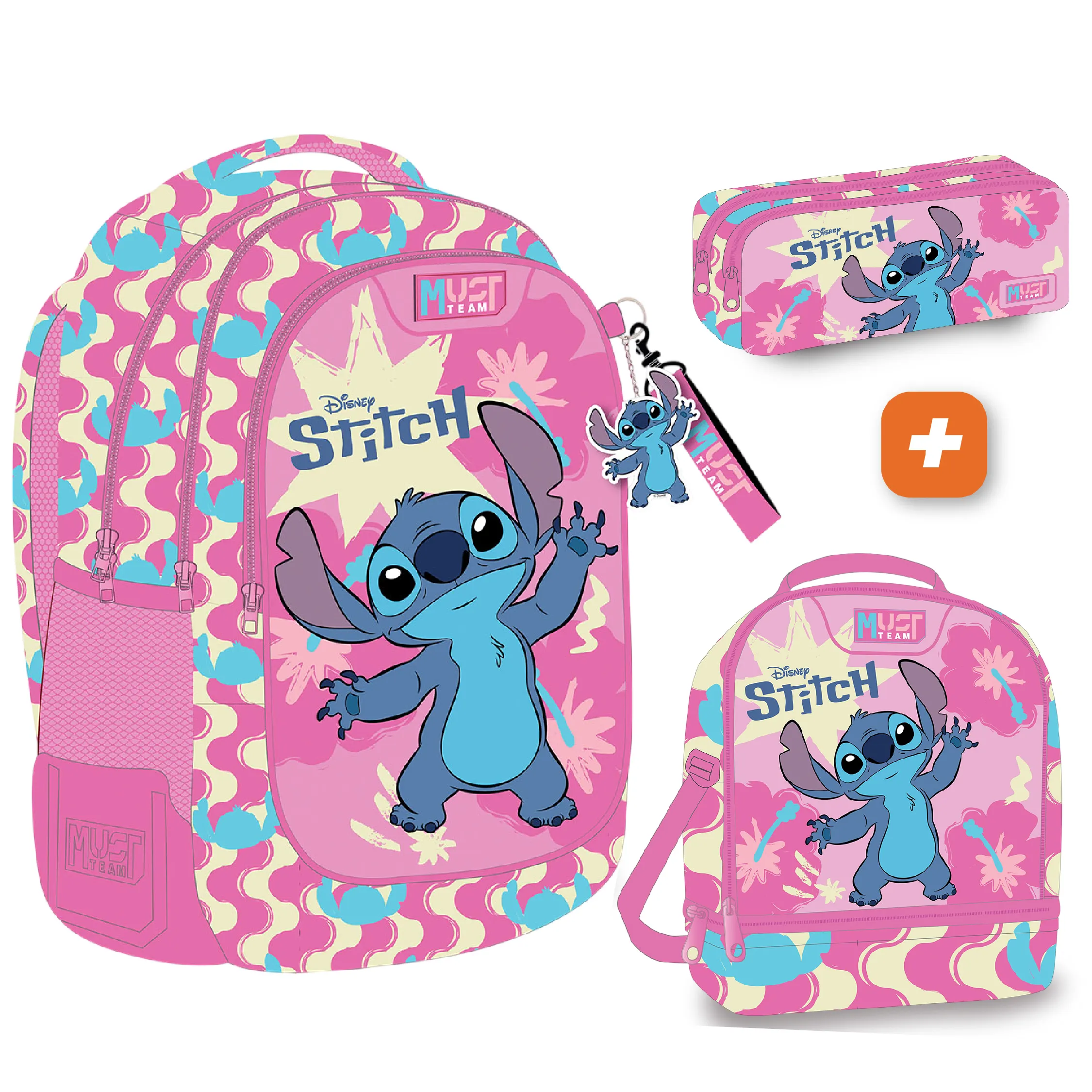 PACK SAC A DOS 3 pieces Stitch Pink 43 cm – Image 2