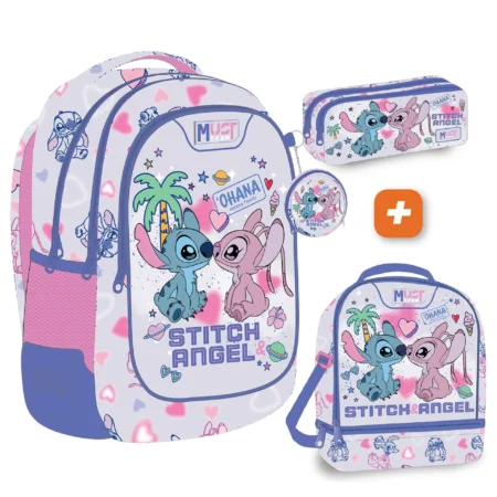 PACK SAC A DOS 3 pieces  Stitch Angel 43 cm