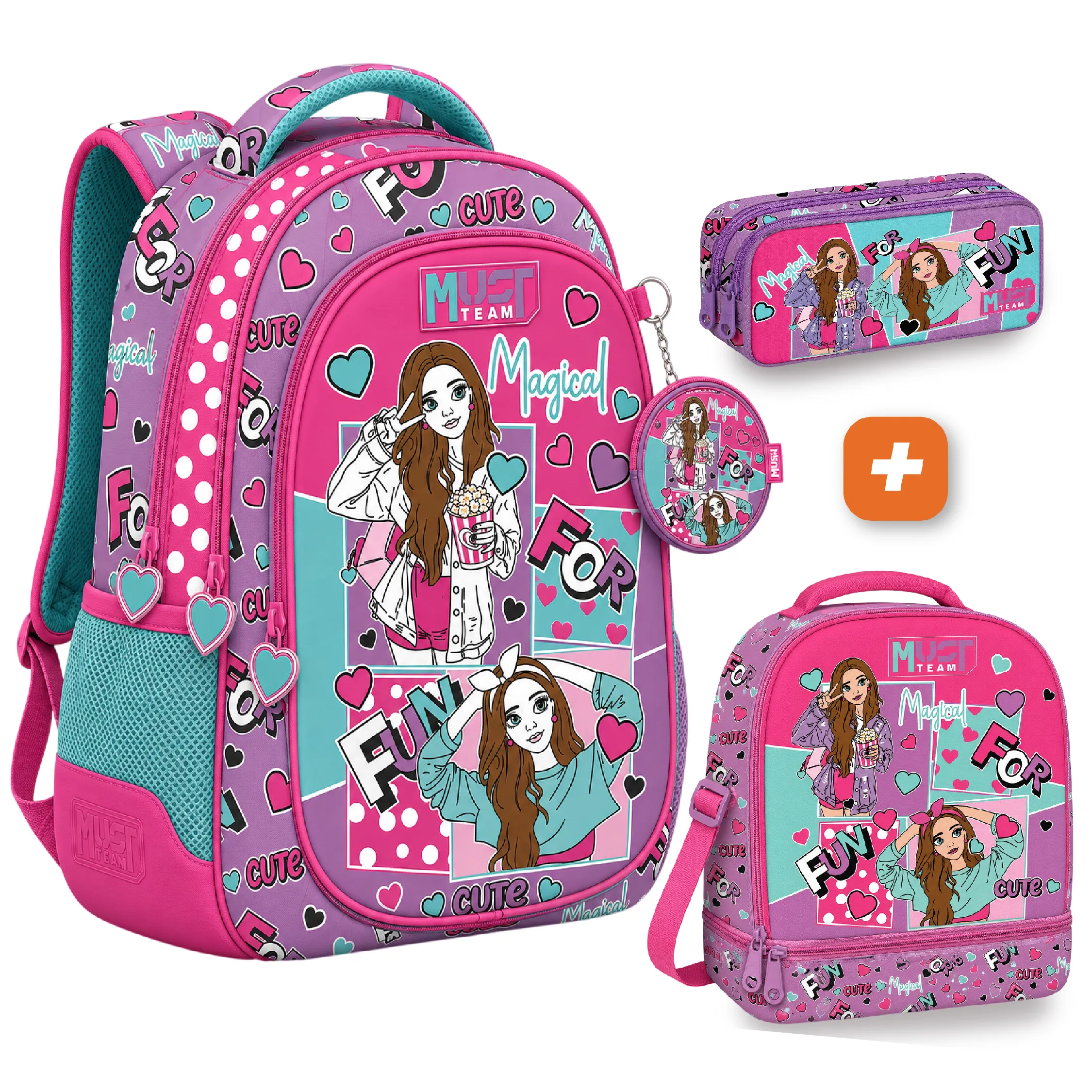 PACK SAC A DOS 3 pieces magical fun 43 cm – Image 2