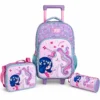 Pack Cartable a roulettes primaire Must QUEEN UNICORN 43cm 3 Pieces