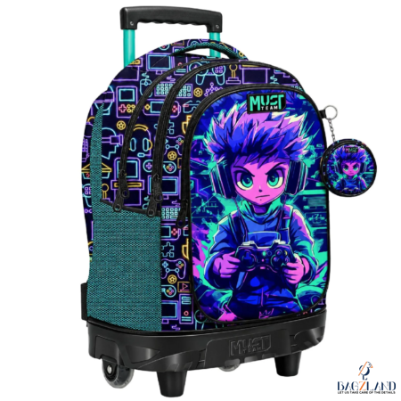 Cartable a roulettes MUST ANIME boy  44 cm