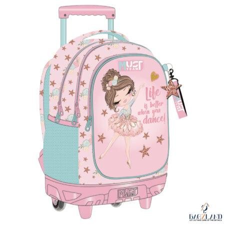 Cartable a roulettes MUST LIFE IS BETTER  44 cm