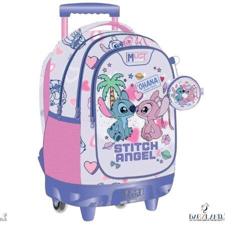 Cartable a roulettes MUST Stitch Angel 44 cm